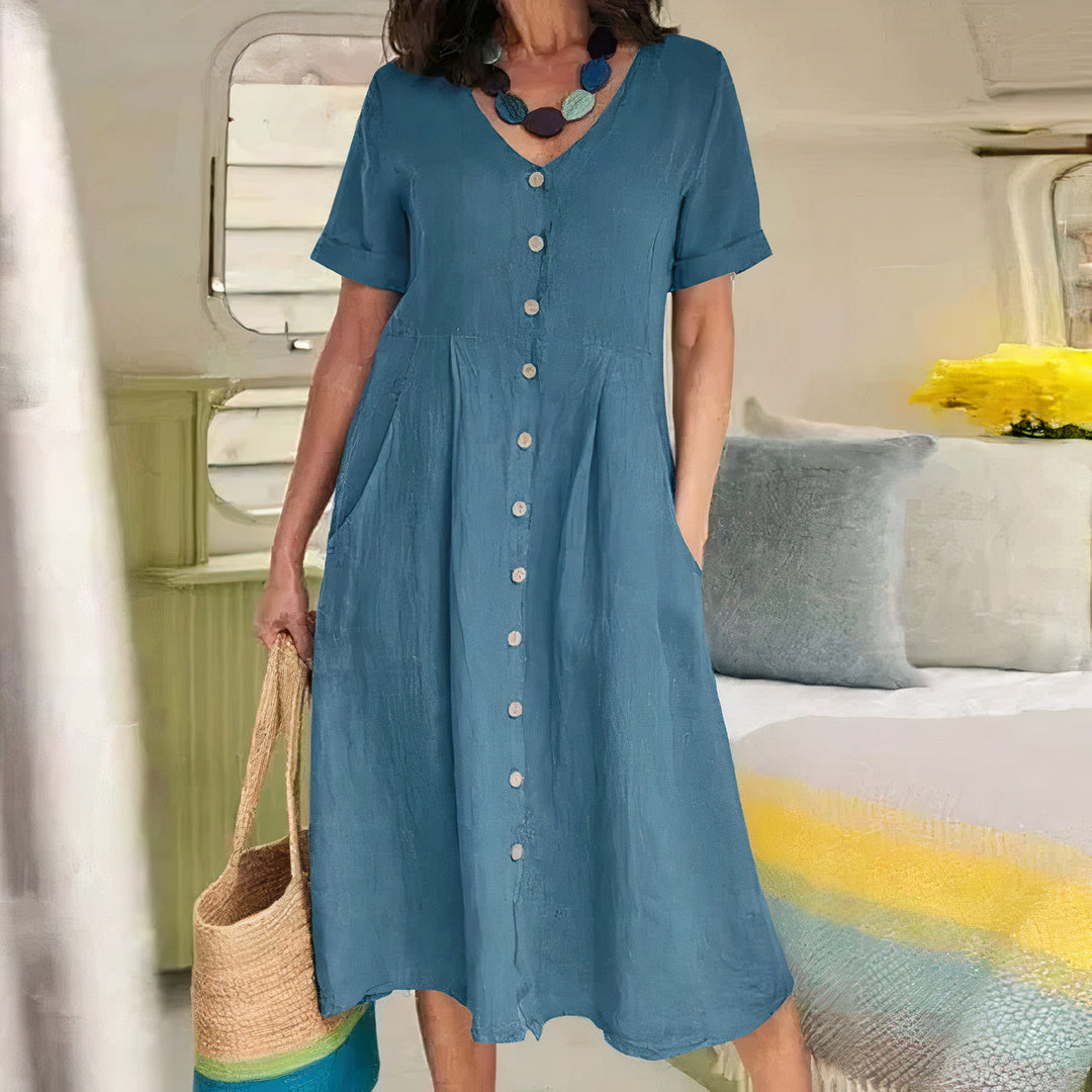 Casual Katoen-linnen Zomerjurk – Noor