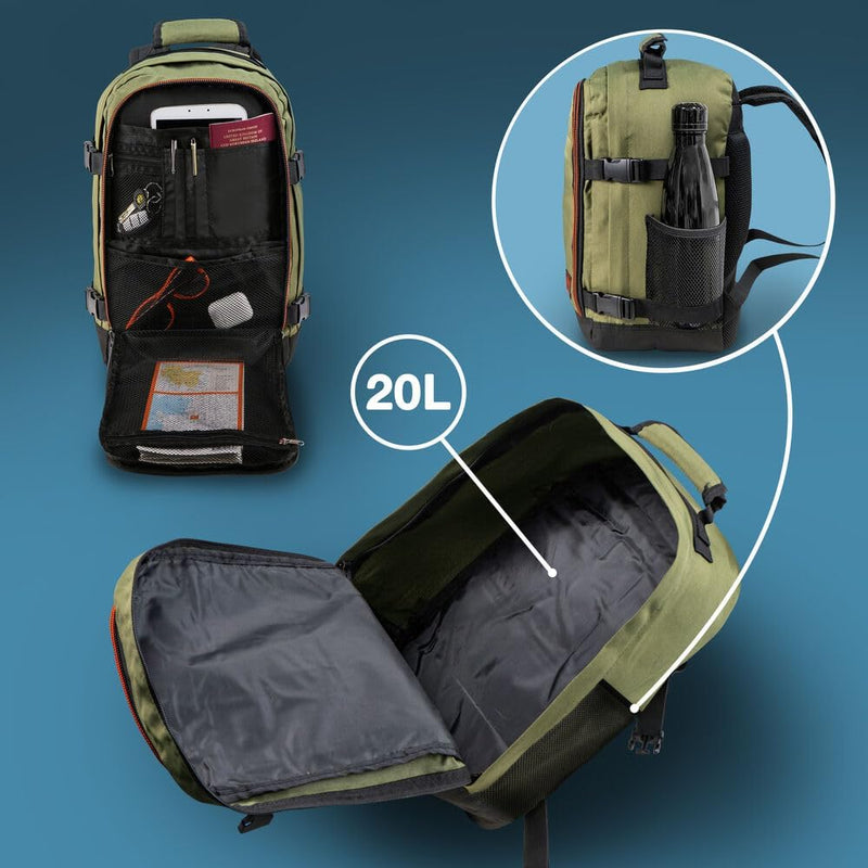 Mini Handbagage Rugzak 30L Onderzit Handbagage met Organiser Vak