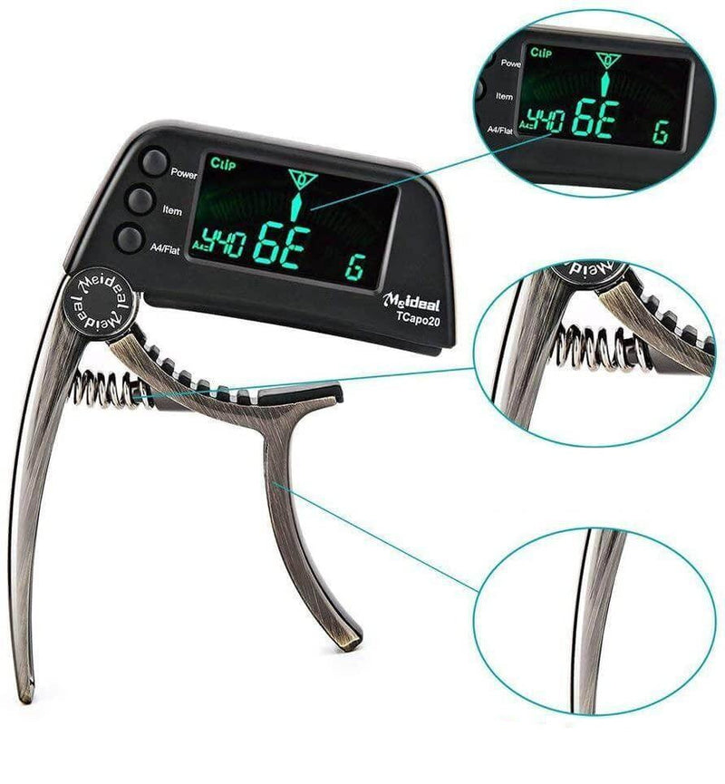 2-in-1 Gitaar Capo & Tuner – TuneGrip