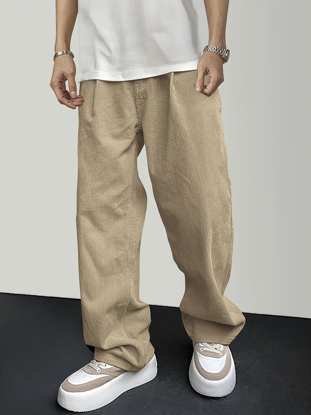 Casual Ribfluweel Herenbroek met Koordsluiting - Mason