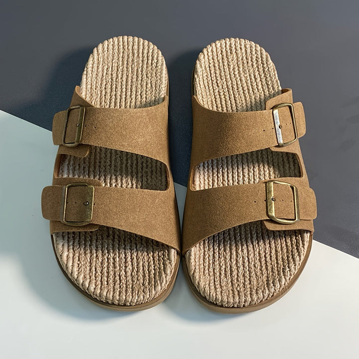 Stijlvolle heren zomer-slippers met verstelbare banden - GripStep