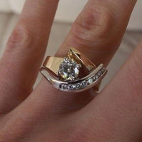 Vintage Onregelmatige Goud & Zilver Zirkonia Ring - Elise