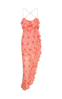 Chiffon Maxi-Jurk met Ruches en Gekruiste Halslijn – Elenna