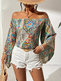 Off-Shoulder Blouse met Geometrische Print – Noémie