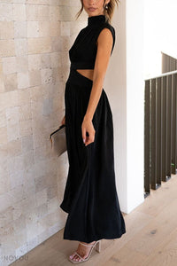 Trendy Midi Zomerjurk met Col en Taille Uitsparing – Avelina