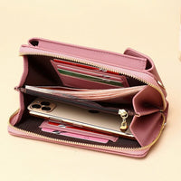 Compact PU Leren Schoudertas met Verstelbare Band