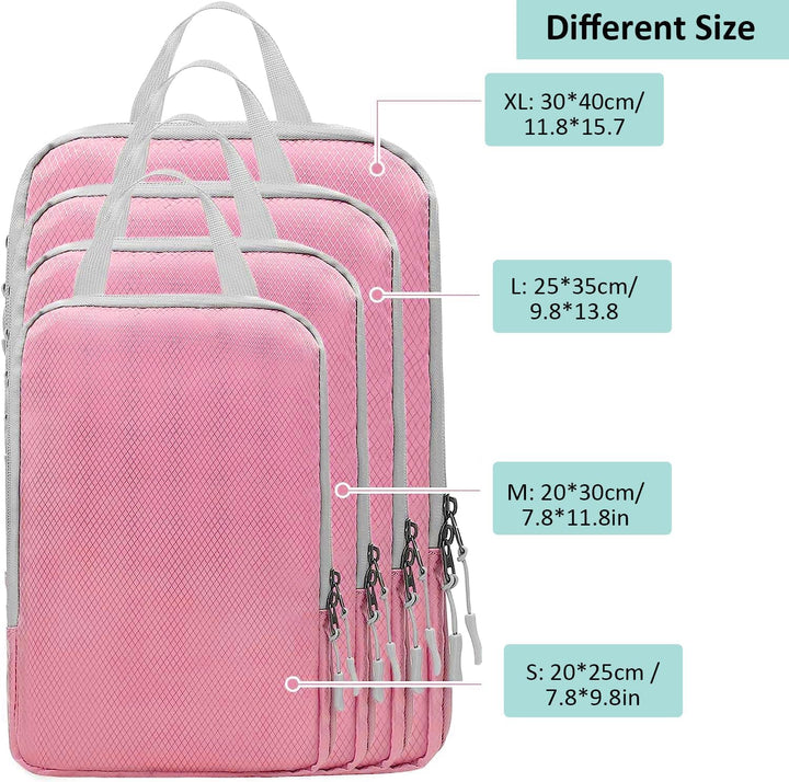 Uitbreidbare Compressie Inpak Cube Set – 4-delige Reisorganisers