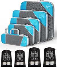 Ruimtebesparende Compressie Inpak Cube Set – 9 Stuks Bagage Organizers