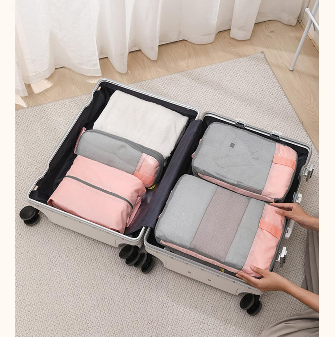 Ruimtebesparende Compressie Inpak Cube Set – 9 Stuks Bagage Organizers