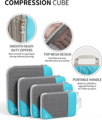 Ruimtebesparende Compressie Inpak Cube Set – 9 Stuks Bagage Organizers