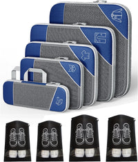 Ruimtebesparende Compressie Inpak Cube Set – 9 Stuks Bagage Organizers