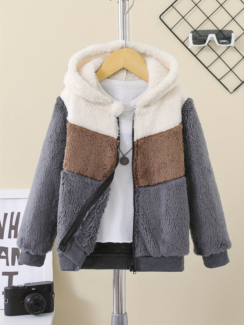 Blijf Warm in Stijl – Zafie Fleece Capuchonjack met Rits voor Kids