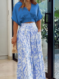 Tweedelige Zomerset met Losse Blouse en Wijde Broek – Élise