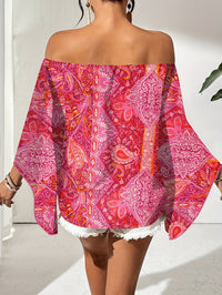 Off-Shoulder Blouse met Geometrische Print – Noémie