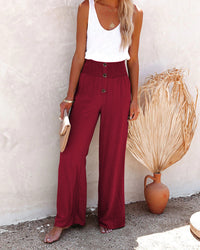 Linnen Damesbroek met Hoge Taille  – Sylvie