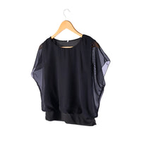 Dames Chiffon Blouse met Ruche Mouwen – Ariana
