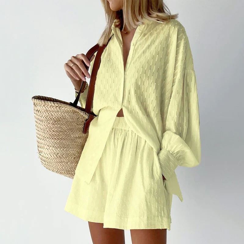 Tweedelige Dames Zomerset met Lantaarnmouwen – Nina