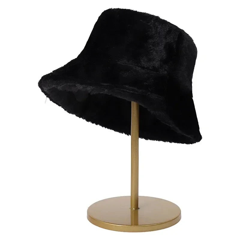 Warme Herfst Bucket Hat van Konijnenbont voor Dames - Lorna