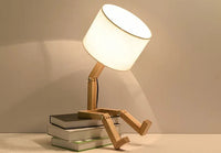 Houten Tafellamp met Boekenhouder - RutanFlex