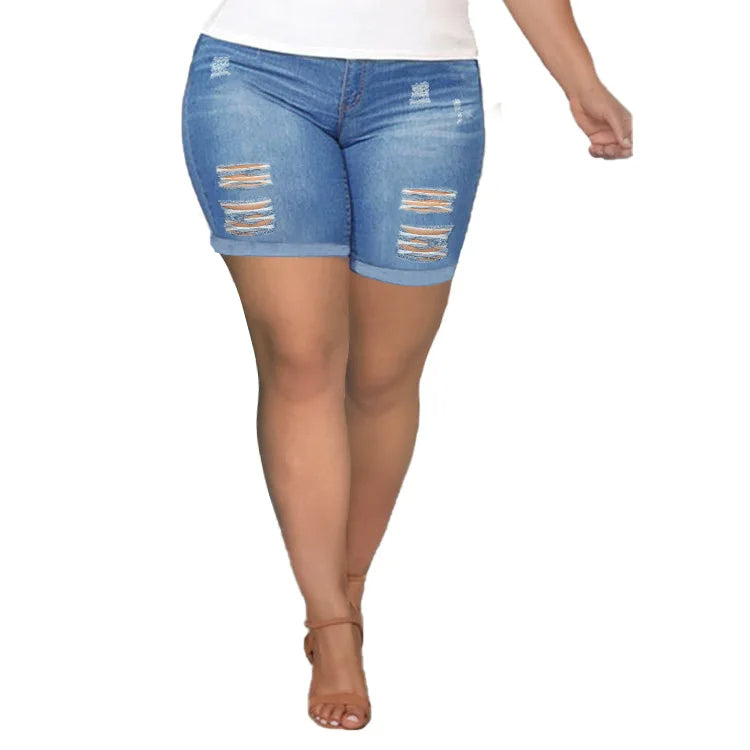 Vardi Dante™ Denise Plus Size Denim Short | Stijlvol & Casual