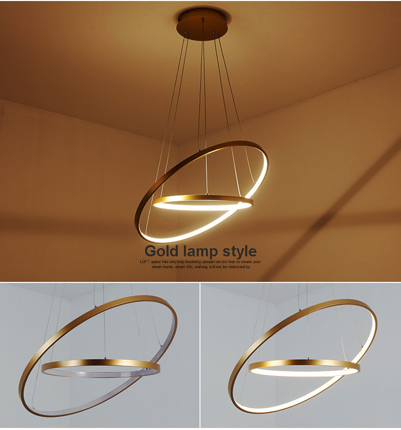 MODERNE HANGLAMP MET LED RINGEN | 60CM 80CM 100CM VOOR WOONKAMER & EETKAMER