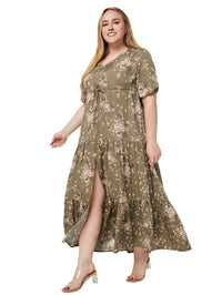 Vardi Dante™ Nikki Plus Size Jurk | Vintage & Casual