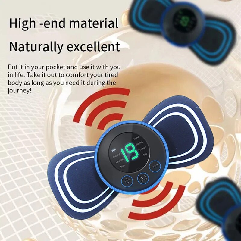 DRAAGBARE ELEKTRISCHE MINI NEK MASSAGER MET PAD & AFSTANDSBEDIENING | INTELLIGENT MASSAGEAPPARAAT