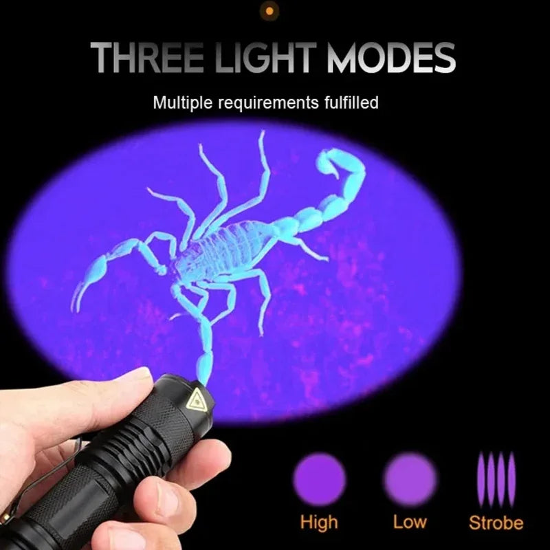 LED UV ZAKLAMP - ULTRAVIOLET INSPECTIELAMP VOOR HUISDIER URINEVLEKKEN EN STAIN DETECTIE
