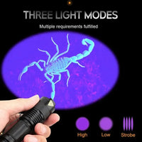 LED UV ZAKLAMP - ULTRAVIOLET INSPECTIELAMP VOOR HUISDIER URINEVLEKKEN EN STAIN DETECTIE