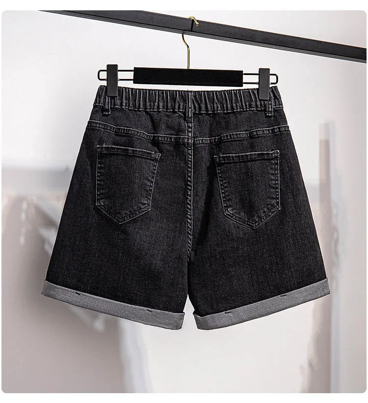 Vardi Dante™`Flora Plus Size Denim Short | Casual & Stijlvol