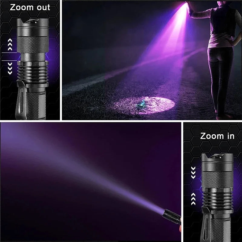 LED UV ZAKLAMP - ULTRAVIOLET INSPECTIELAMP VOOR HUISDIER URINEVLEKKEN EN STAIN DETECTIE