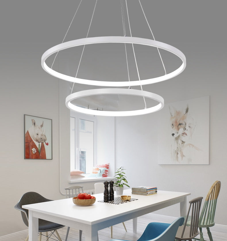 MODERNE HANGLAMP MET LED RINGEN | 60CM 80CM 100CM VOOR WOONKAMER & EETKAMER