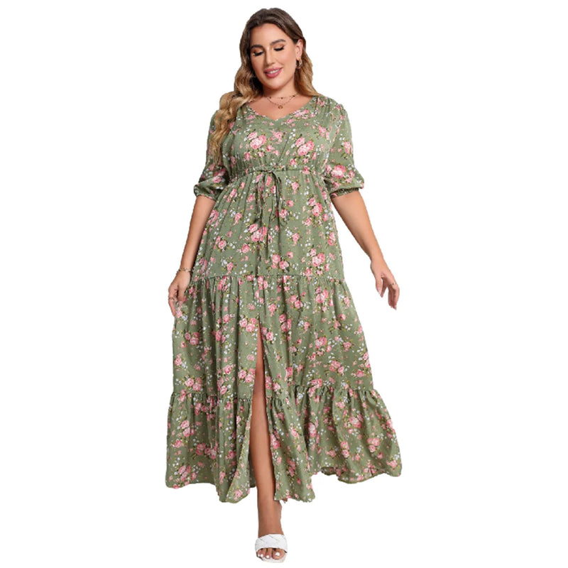 Vardi Dante™ Nikki Plus Size Jurk | Vintage & Casual
