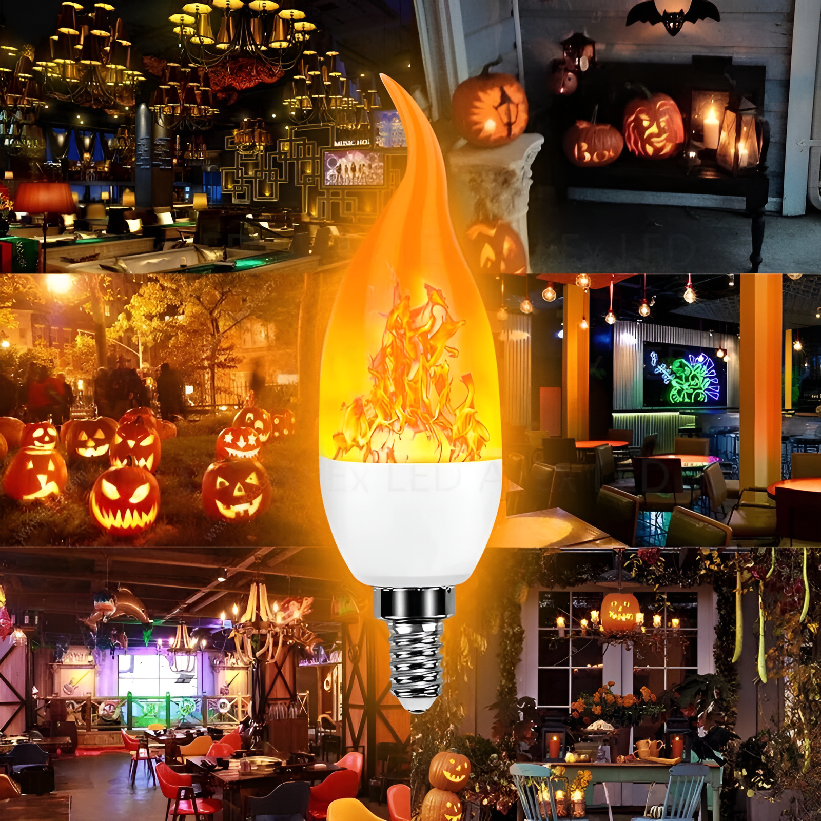 USB LED FLAME EFFECT LAMP - 9W SIMULATED FLAME BULB