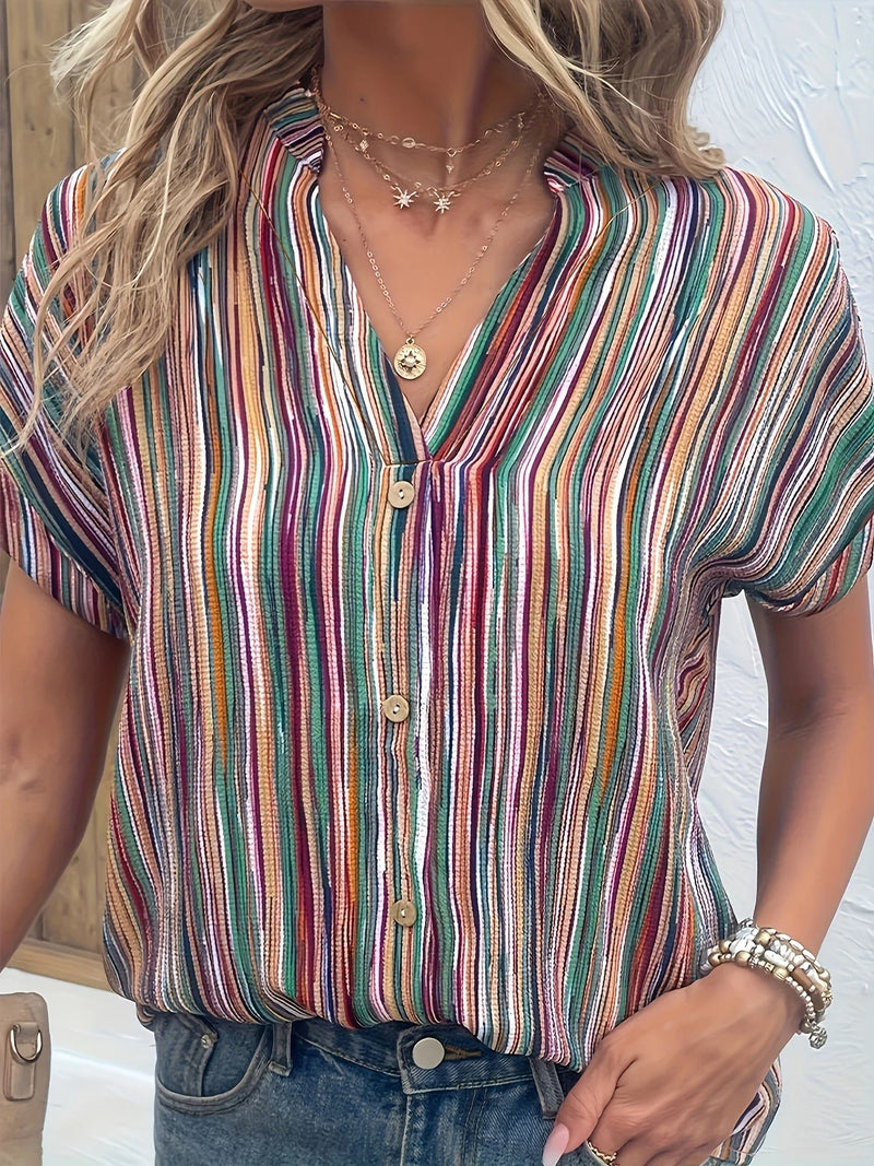 Vardi Dante™ Gerry Plus Size Blouse | Gestreept & Casual