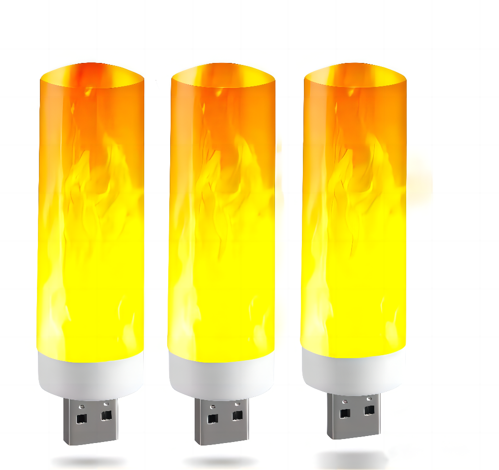 USB LED FLAME EFFECT LAMP - 9W SIMULATED FLAME BULB