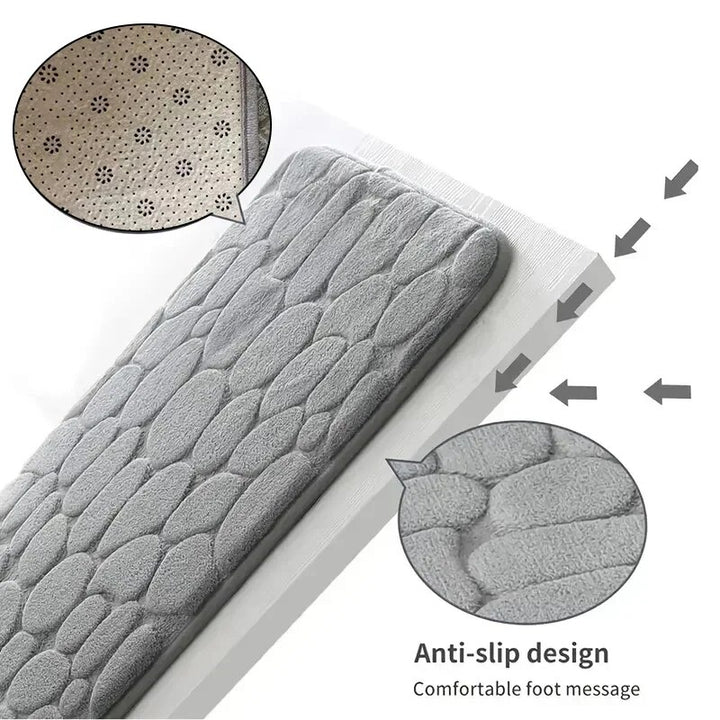 MEMORY FOAM ANTISLIP BADKAMER & WOONKAMER MAT – EMBOSSED VELVET ONTWERP