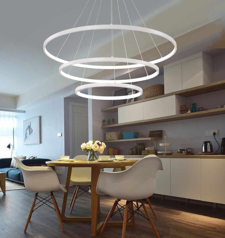 MODERNE HANGLAMP MET LED RINGEN | 60CM 80CM 100CM VOOR WOONKAMER & EETKAMER