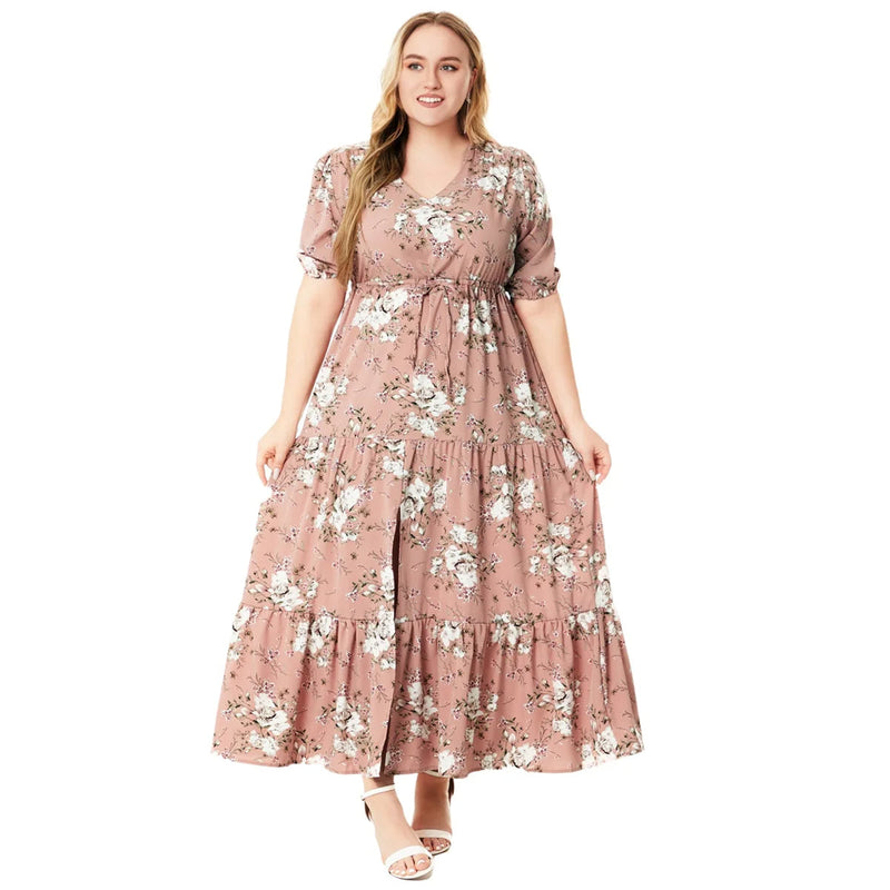 Vardi Dante™ Nikki Plus Size Jurk | Vintage & Casual
