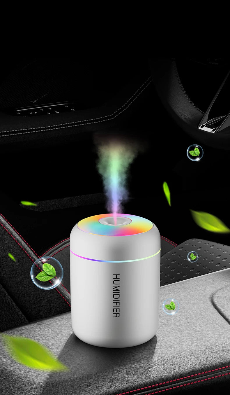 MINI LUCHTBEVOCHTIGER MET AROMATHERAPIE - USB AANGEDREVEN - PERFECT VOOR AUTO EN SLAAPKAMER