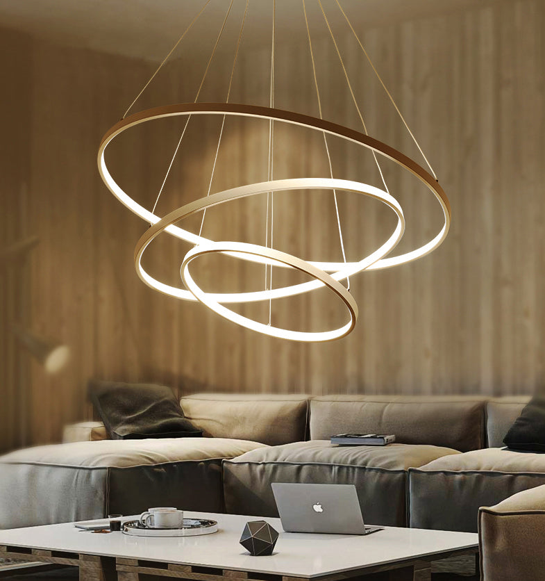 MODERNE HANGLAMP MET LED RINGEN | 60CM 80CM 100CM VOOR WOONKAMER & EETKAMER