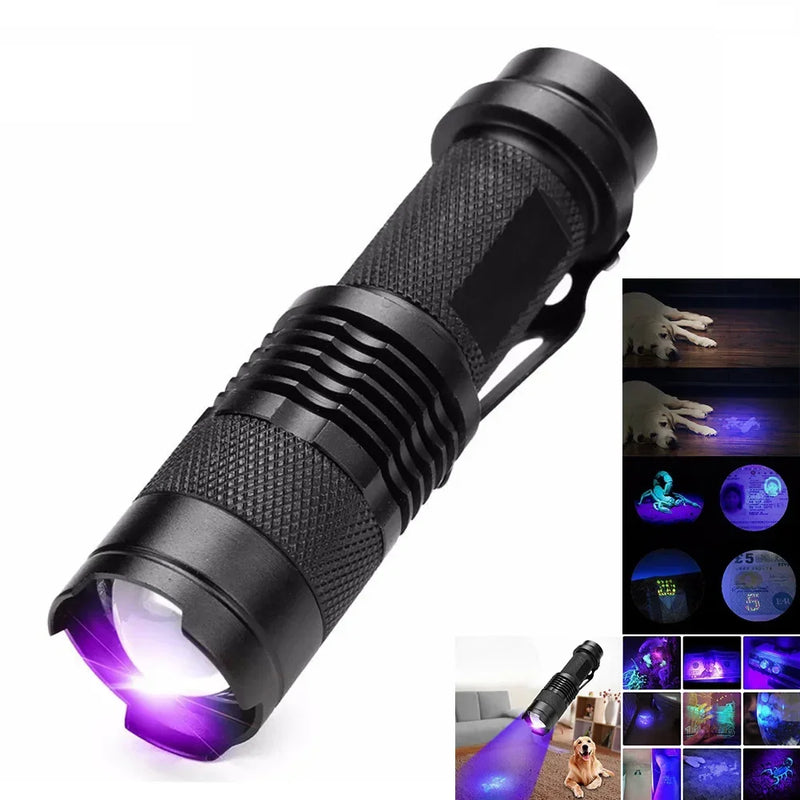 LED UV ZAKLAMP - ULTRAVIOLET INSPECTIELAMP VOOR HUISDIER URINEVLEKKEN EN STAIN DETECTIE