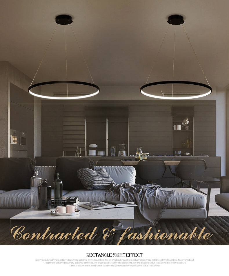 MODERNE HANGLAMP MET LED RINGEN | 60CM 80CM 100CM VOOR WOONKAMER & EETKAMER