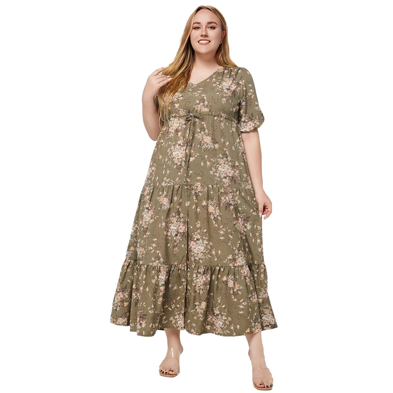 Vardi Dante™ Nikki Plus Size Jurk | Vintage & Casual