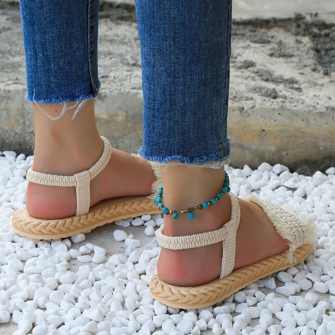 Trendy kwast sandalen met een lage hak – Juliet
