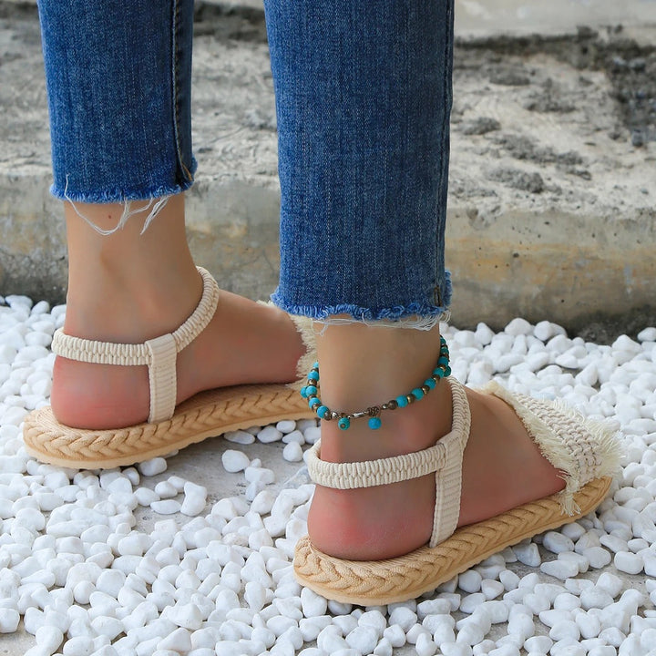Trendy kwast sandalen met een lage hak – Juliet