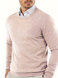 Modny sweter dziany z okrągłym dekoltem - Dante