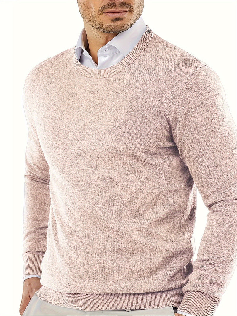 Modny sweter dziany z okrągłym dekoltem - Dante