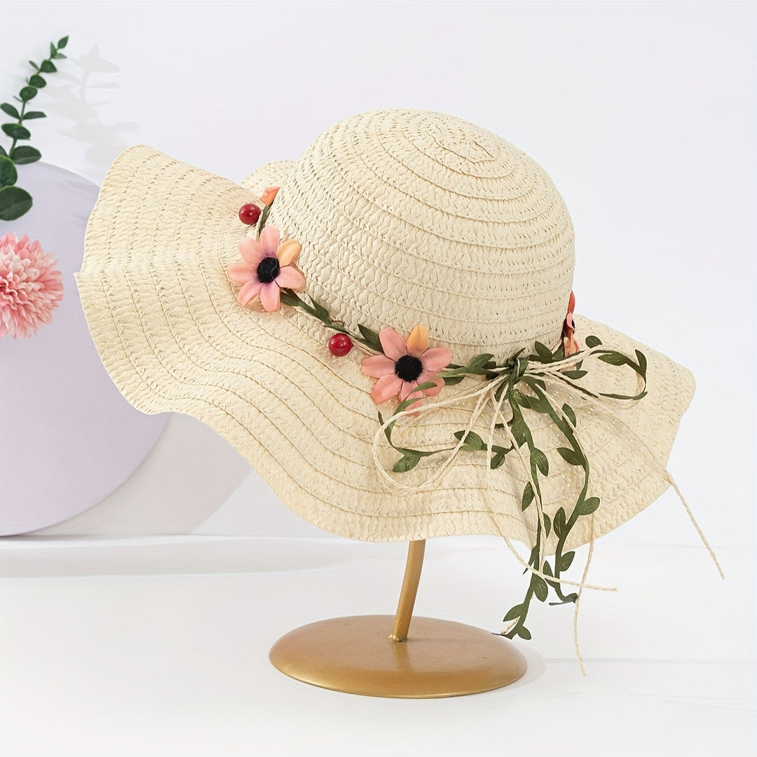 Dames Zomer Strohoed met Bloemen- en Fruitdetails – Solène