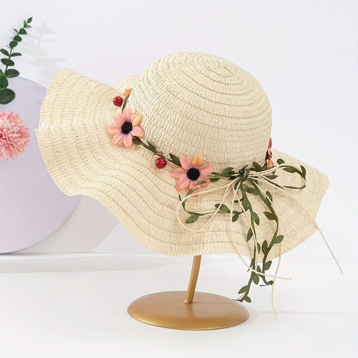 Dames Zomer Strohoed met Bloemen- en Fruitdetails – Solène